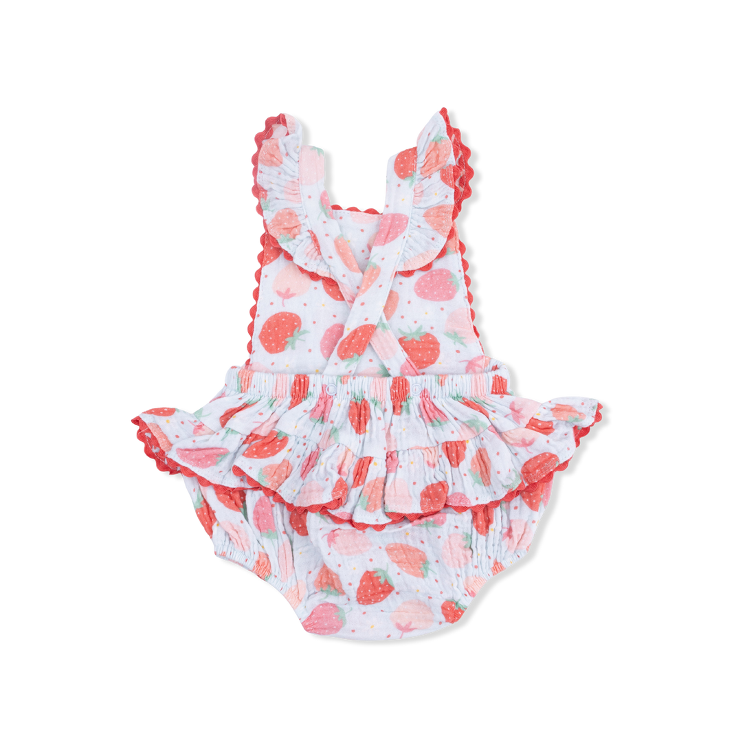 Ric Rac Ruffle Sunsuit (Strawberry Bliss)