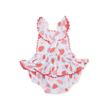 Ric Rac Ruffle Sunsuit (Strawberry Bliss)