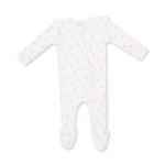 2 Way Ruffle Sleeve Zipper Footie (Little Horseshoes Pink)