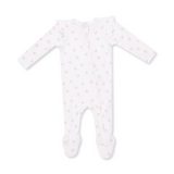 2 Way Ruffle Sleeve Zipper Footie (Little Horseshoes Pink)