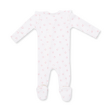 2 Way Ruffle Sleeve Zipper Footie (Little Horseshoes Pink)