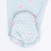 2 Way Ruffle Sleeve Zipper Footie (Tiny Cherry Stripe)