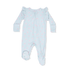 2 Way Ruffle Sleeve Zipper Footie (Tiny Cherry Stripe)