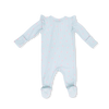 2 Way Ruffle Sleeve Zipper Footie (Tiny Cherry Stripe)
