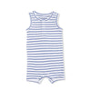 Henley Shortie Romper (Navy Stripe)