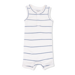 Henley Shortie Romper (Vintage Stripe)