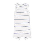 Henley Shortie Romper (Vintage Stripe)