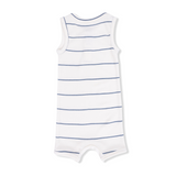 Henley Shortie Romper (Vintage Stripe)