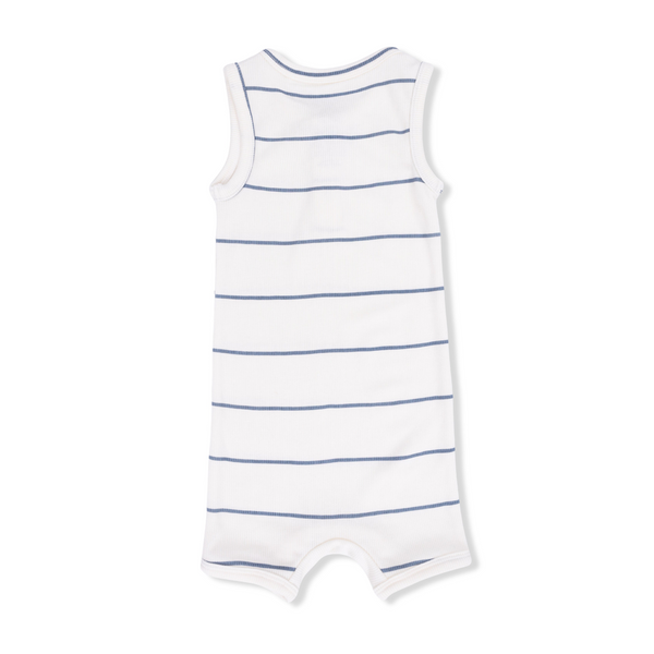 Henley Shortie Romper (Vintage Stripe)
