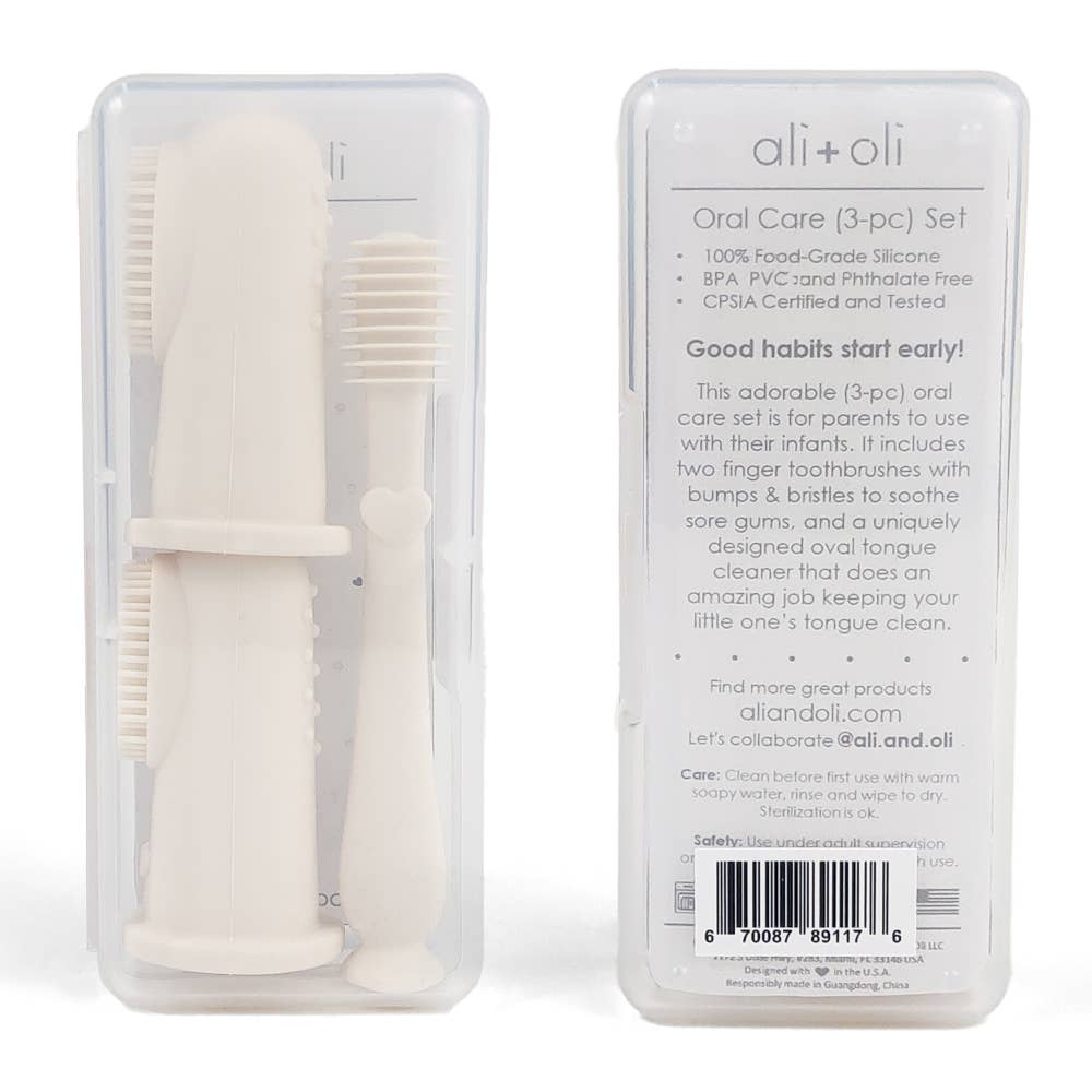 Baby Finger Toothbrush & Tongue Cleaner (Ivory)