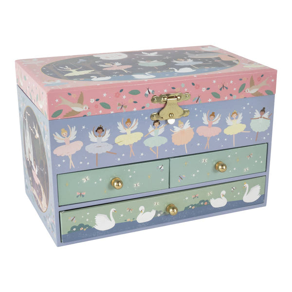 Musical Jewelry Box with 3 Drawers (Enchanted)