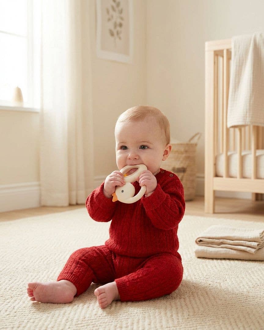 Teether with Rattle (Goose)