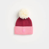 Infant Two-Tone Beanie (Burgundy & Sachet Pink)