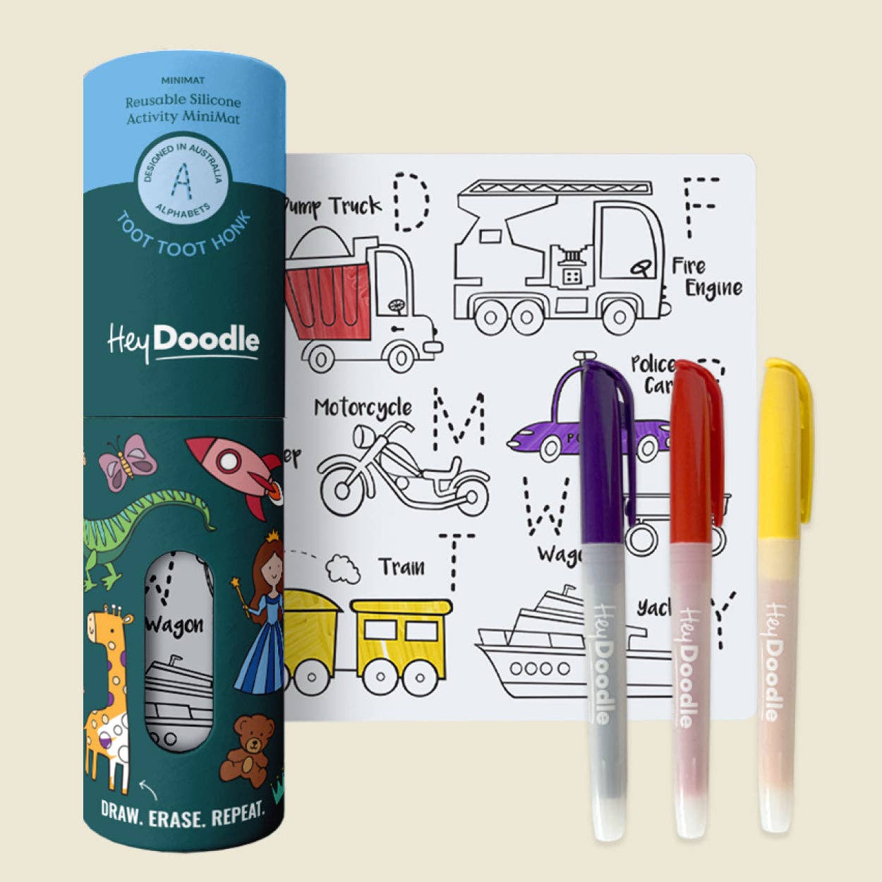 Toot Toot Honk Travel-Size Color-In Activity Mat