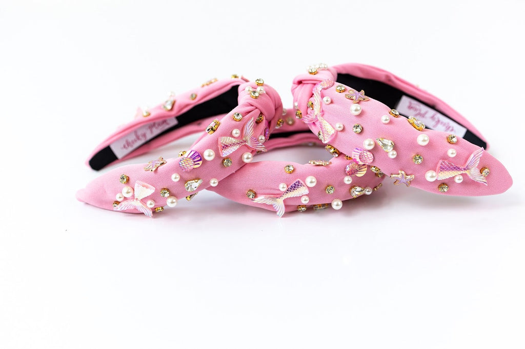 Beaded Headband (Mermaid Pink)