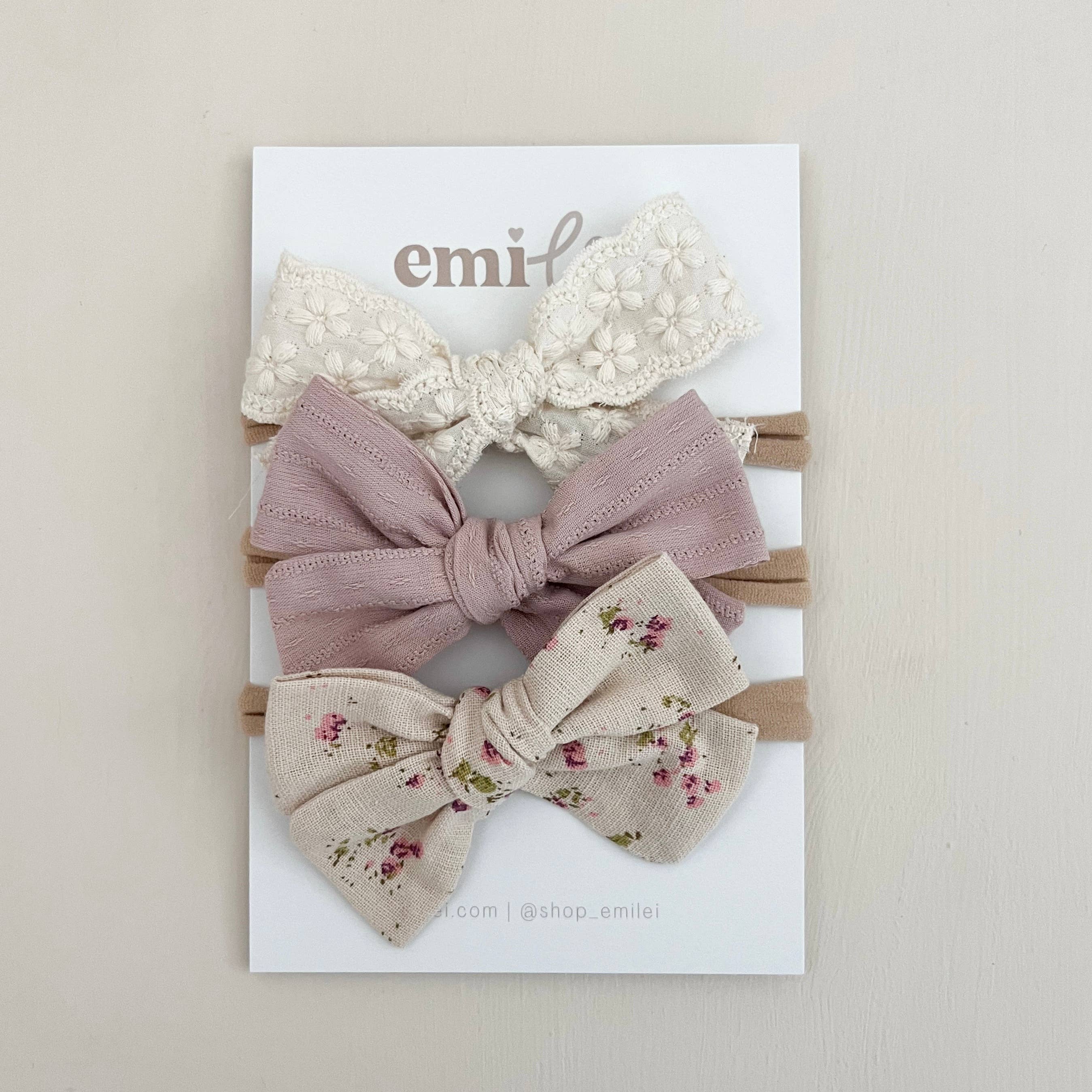 Nylon Stretchy Bow Headband Set