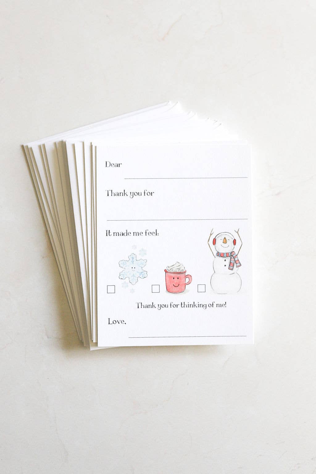 Kids Stationery Box Set - Fill in Winter Theme Thank Yous