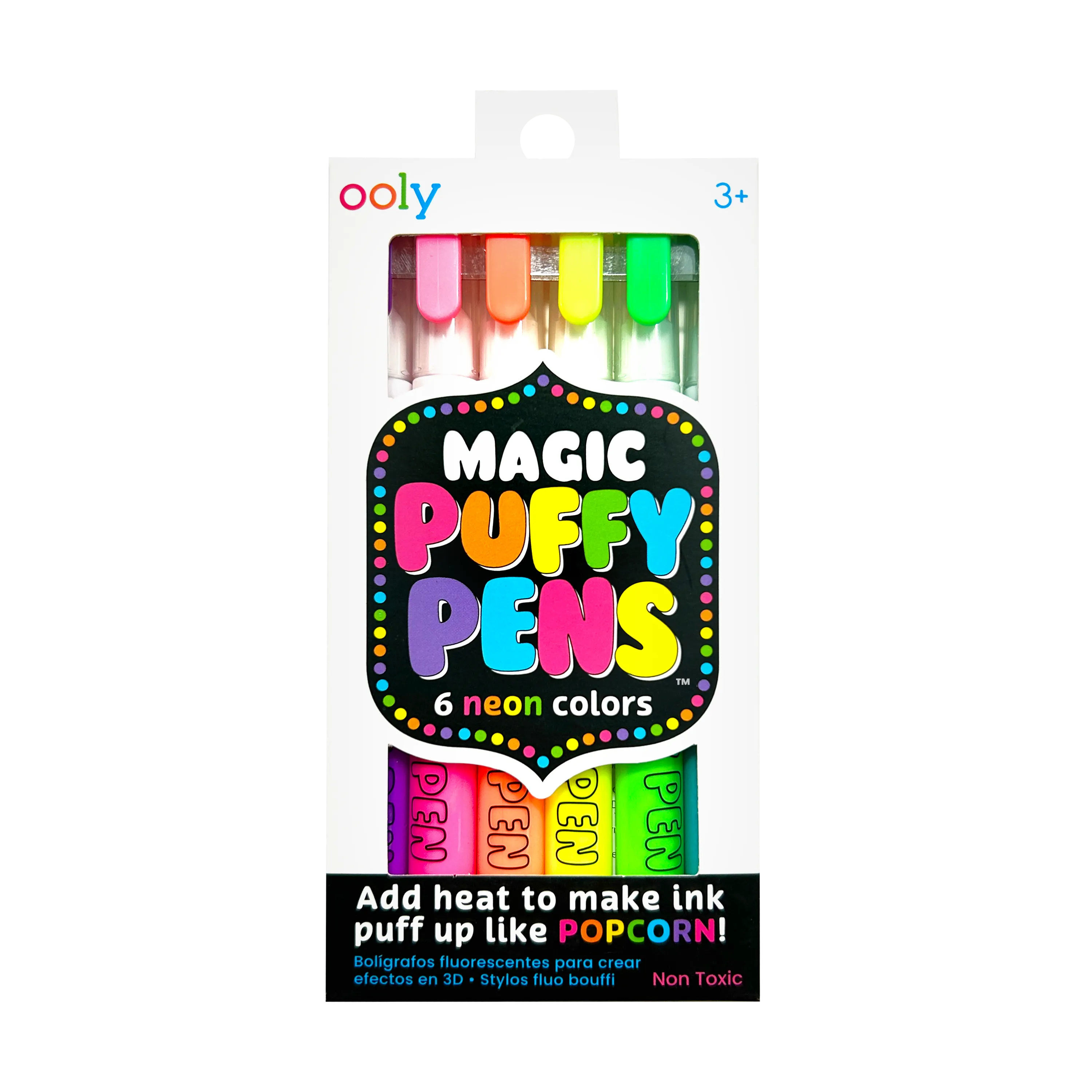 Magic Puffy Neon Pens (Set of 6)