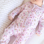 Ruffle Zipper Footie (Silly Goose)