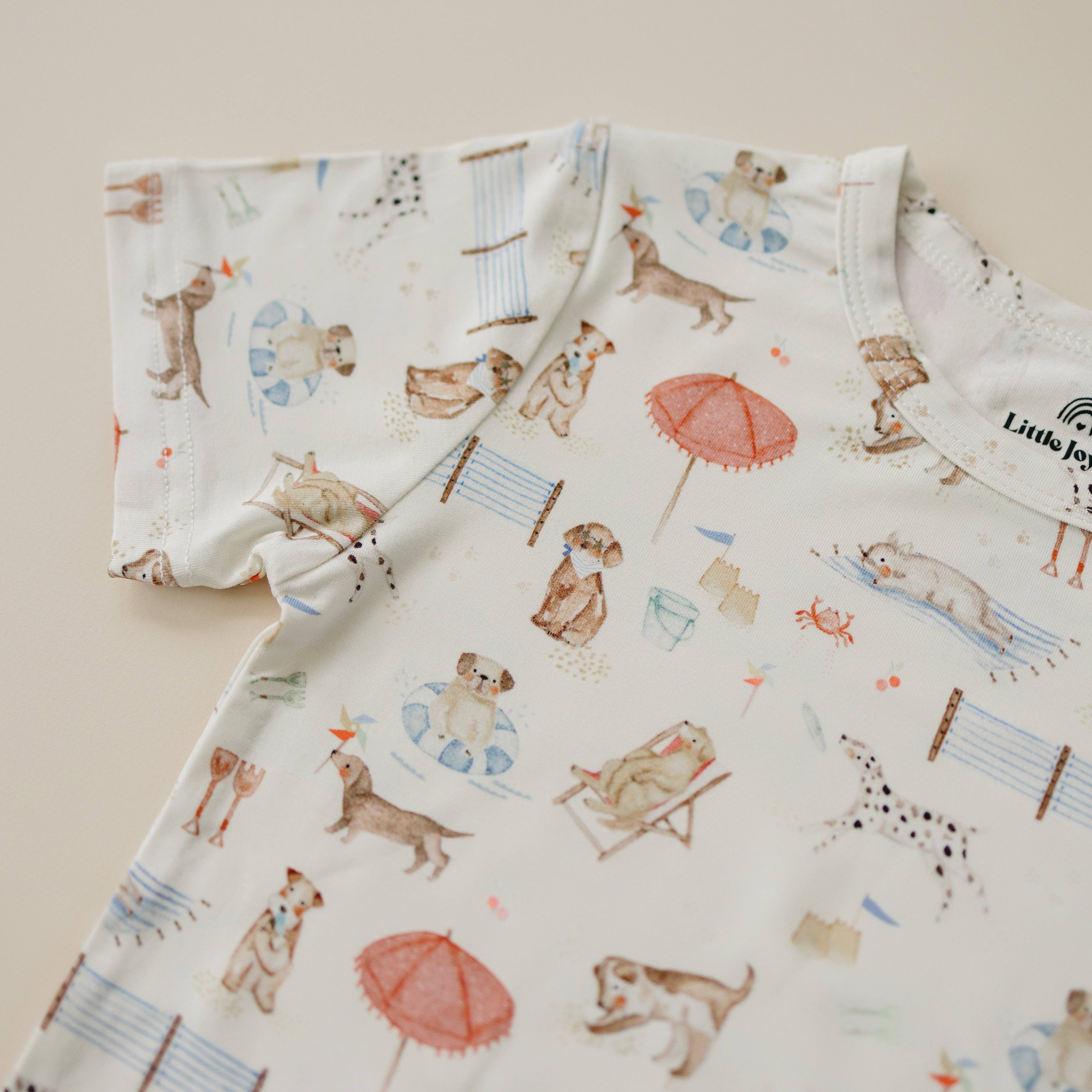 Short Sleeve Bamboo Pajamas (Beach Pawty)