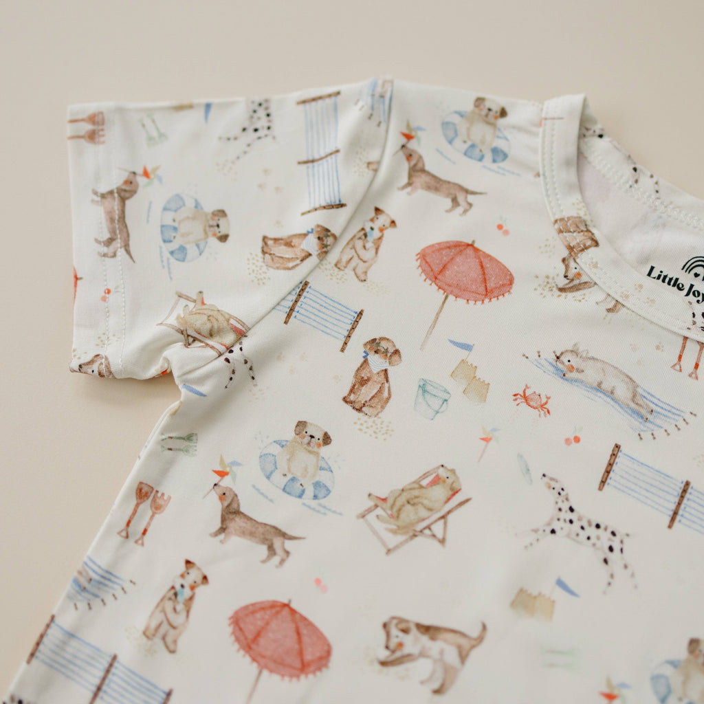 Short Sleeve Bamboo Pajamas (Beach Pawty)
