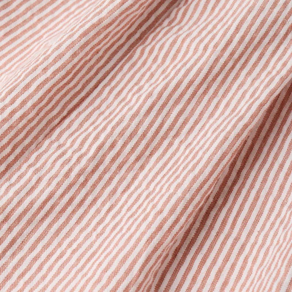 Organic Short Bubble Romper (Coral Stripes)