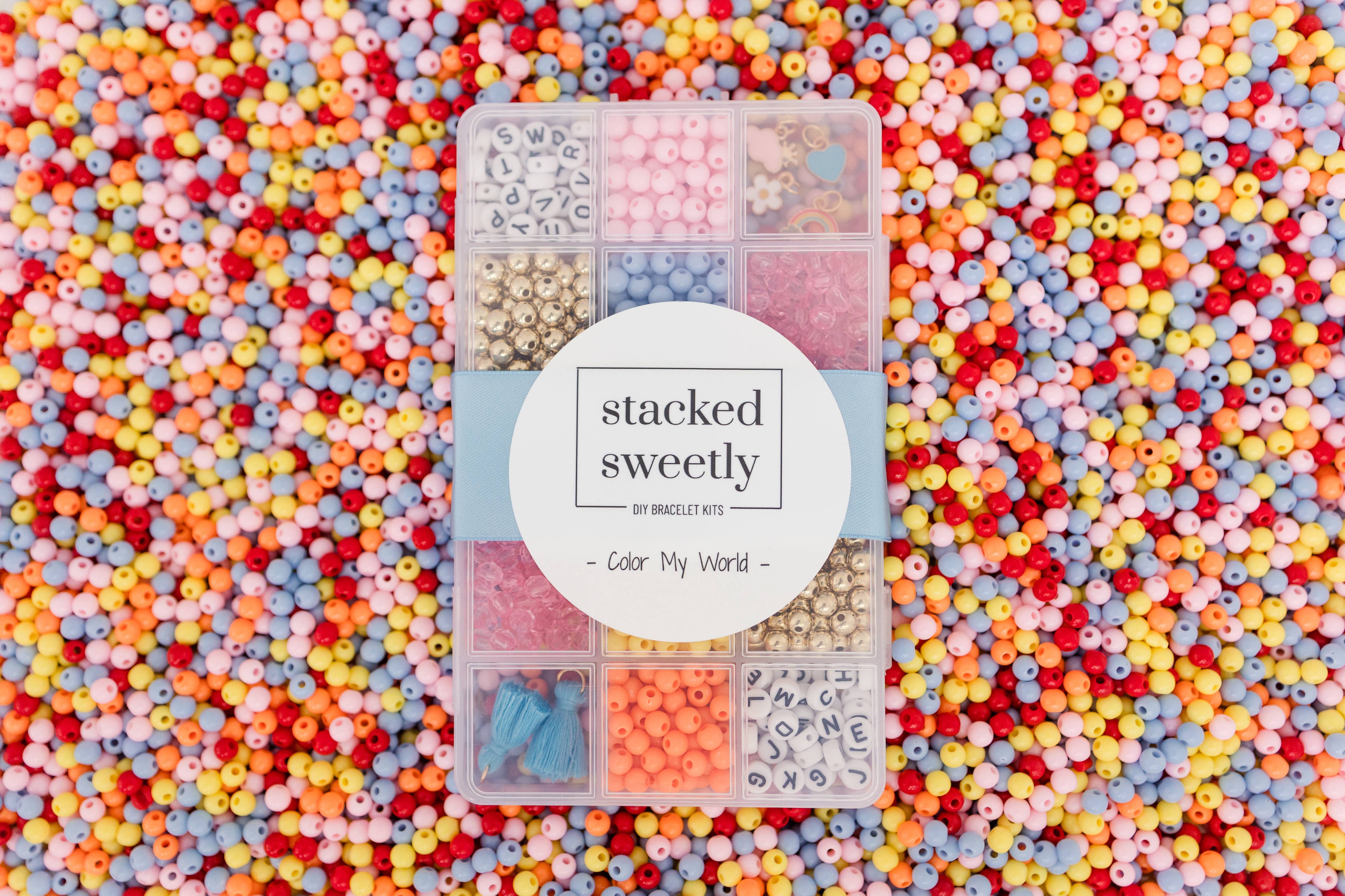 DIY Stretchy Bracelet Craft Kit (Color My World Rainbow)