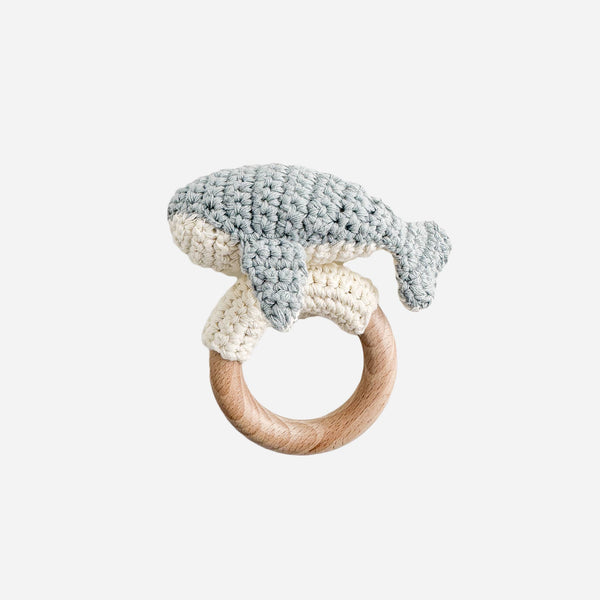 Teether Crochet Rattle (Whale)