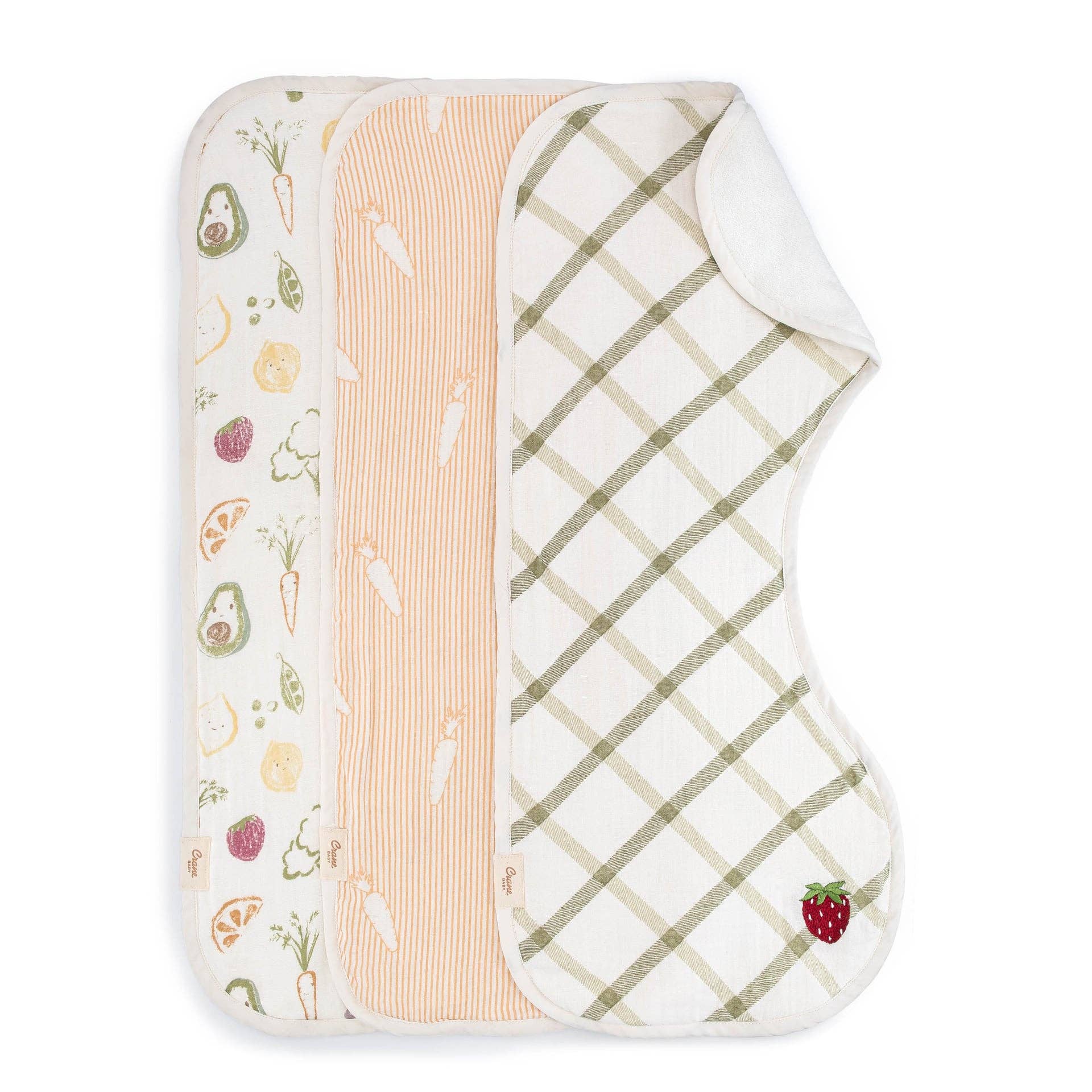 Burp Cloth Set (Clementine Fruits & Veggies)