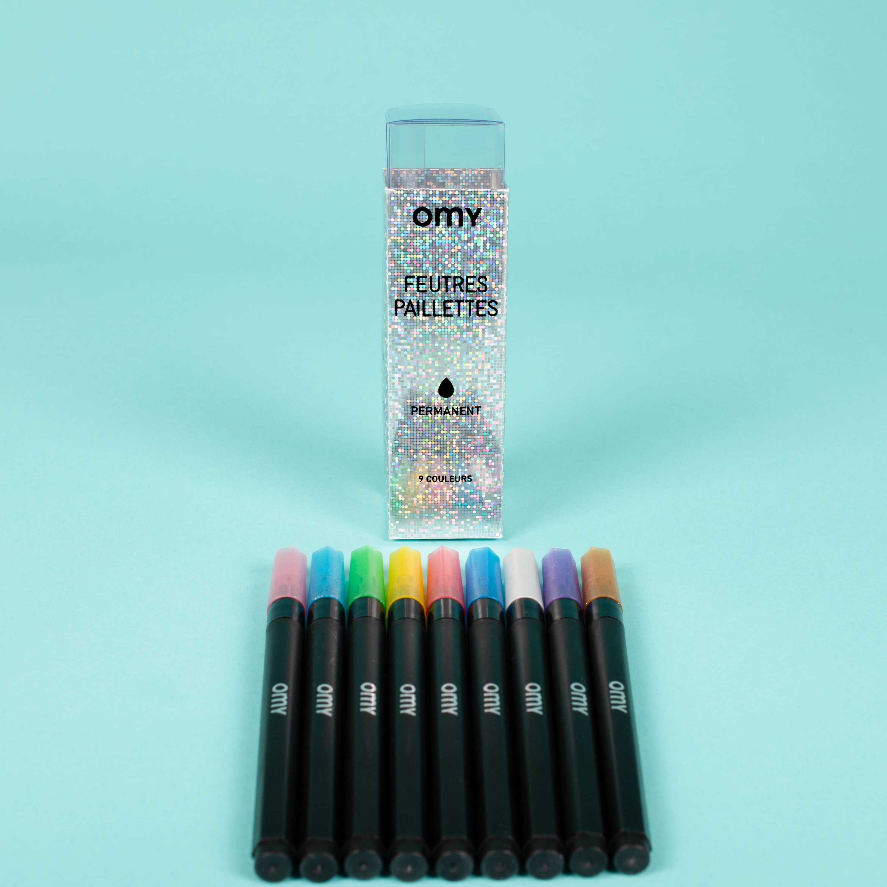 9 Glitter Markers Set