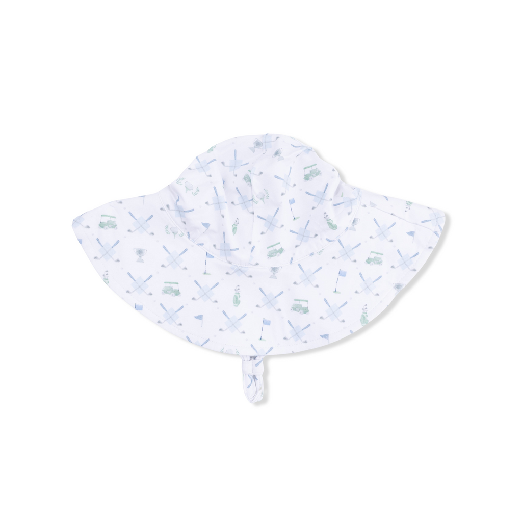 Wide Brim Sun Hat (Golf Trellis Blue)