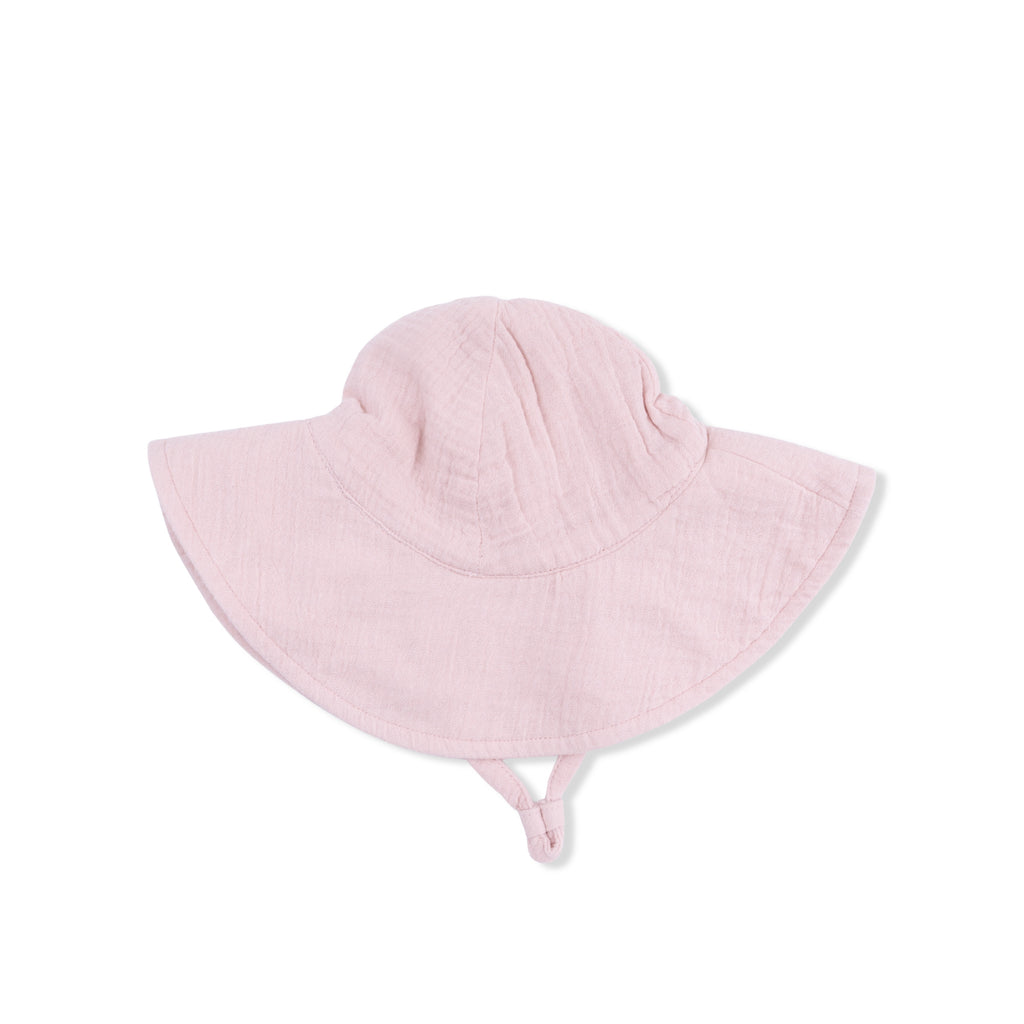 Wide Brim Sun Hat (Solid Muslin Lotus)