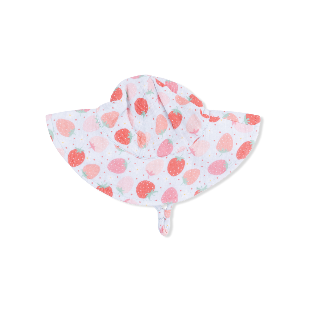 Wide Brim Sun Hat (Strawberry Bliss)