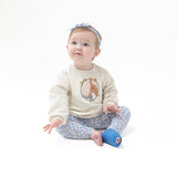 Country Calico Oversized Puff Sleeve Sweatshirt and Legging (Blue/Pink)