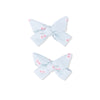 2 Pack Bow Clips (Tiny Cherry Stripe)
