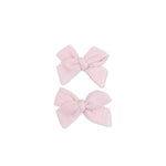 2 Pack Bow Clips (Solid Muslin Lotus)