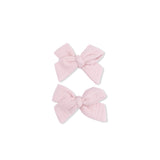 2 Pack Bow Clips (Solid Muslin Lotus)