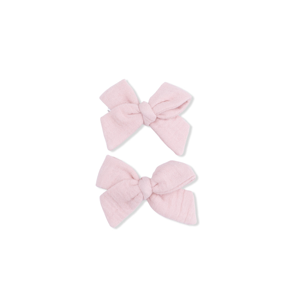 2 Pack Bow Clips (Solid Muslin Lotus)