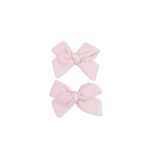 2 Pack Bow Clips (Solid Muslin Lotus)