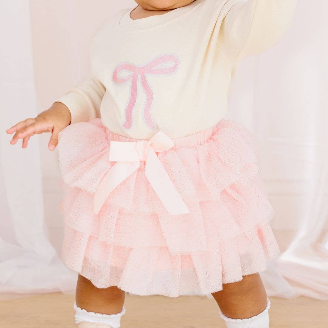 Ballet Bow Tiered Tutu Skirt (Coquette)