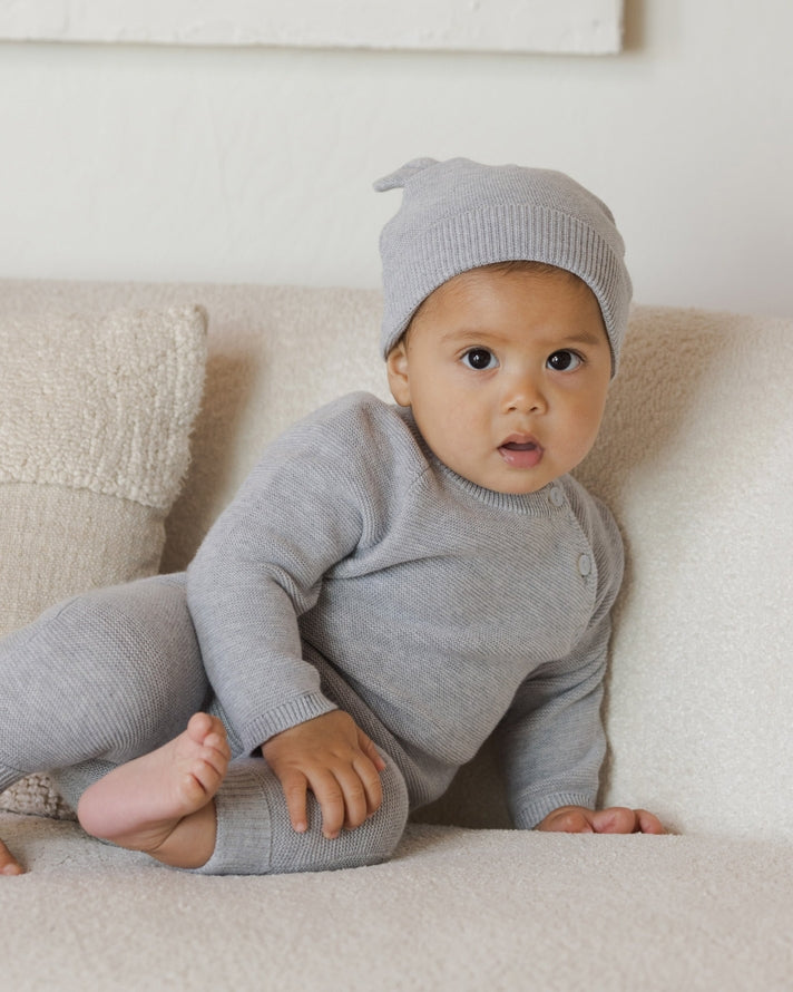 Baby Bear Beanie (Heathered Dusty Blue)