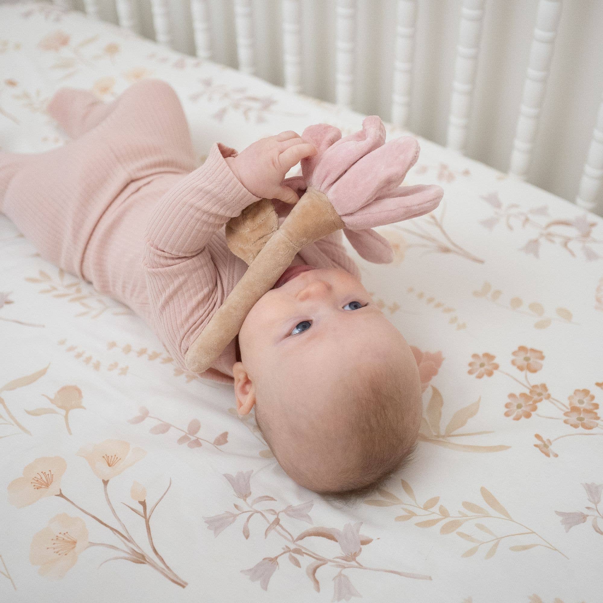 Plush Rattle Toy (Violet Floral)