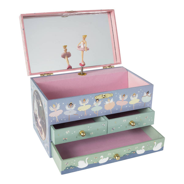Musical Jewelry Box with 3 Drawers (Enchanted)