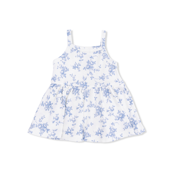Peplum Tank and Bike Short (Baby Blue Vines Floral)