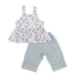 Peplum Tank with Smocked Waist Pant (Camille Floral)
