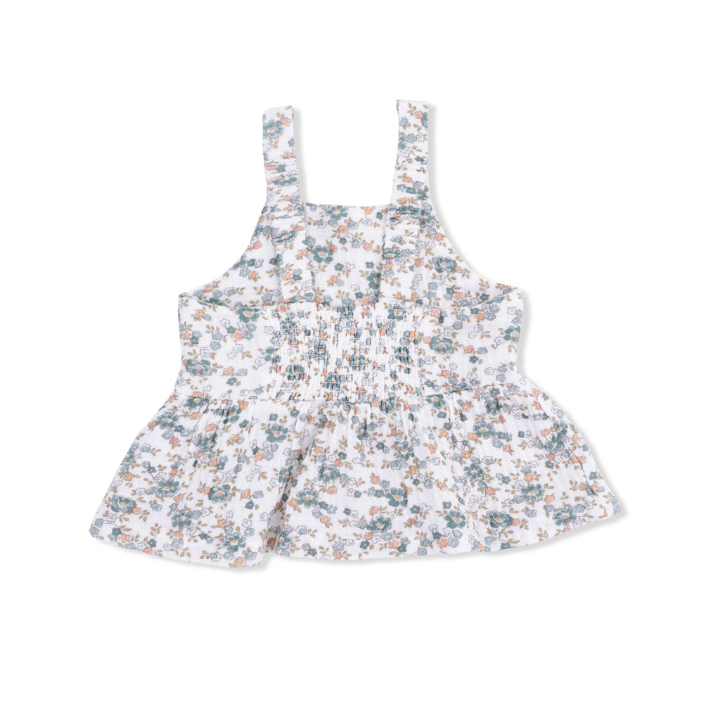 Peplum Tank with Smocked Waist Pant (Camille Floral)