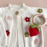 Teether Crochet Rattle Toy (Strawberry)