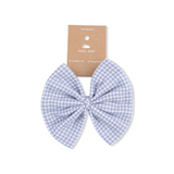 Bow on Headband (Micro Gingham Blue Blizzard)