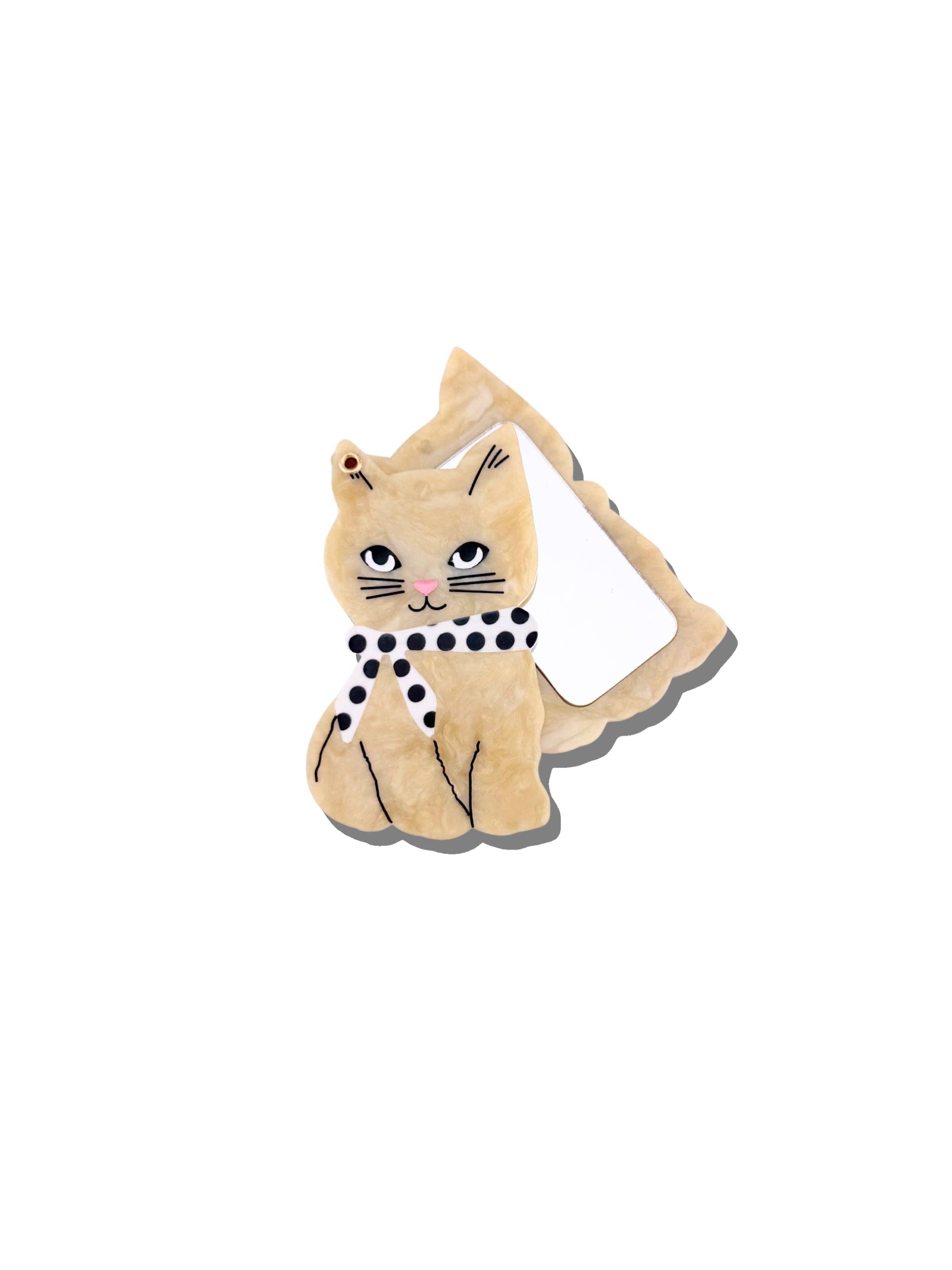 Compact Mirror (Scarf Kitten)