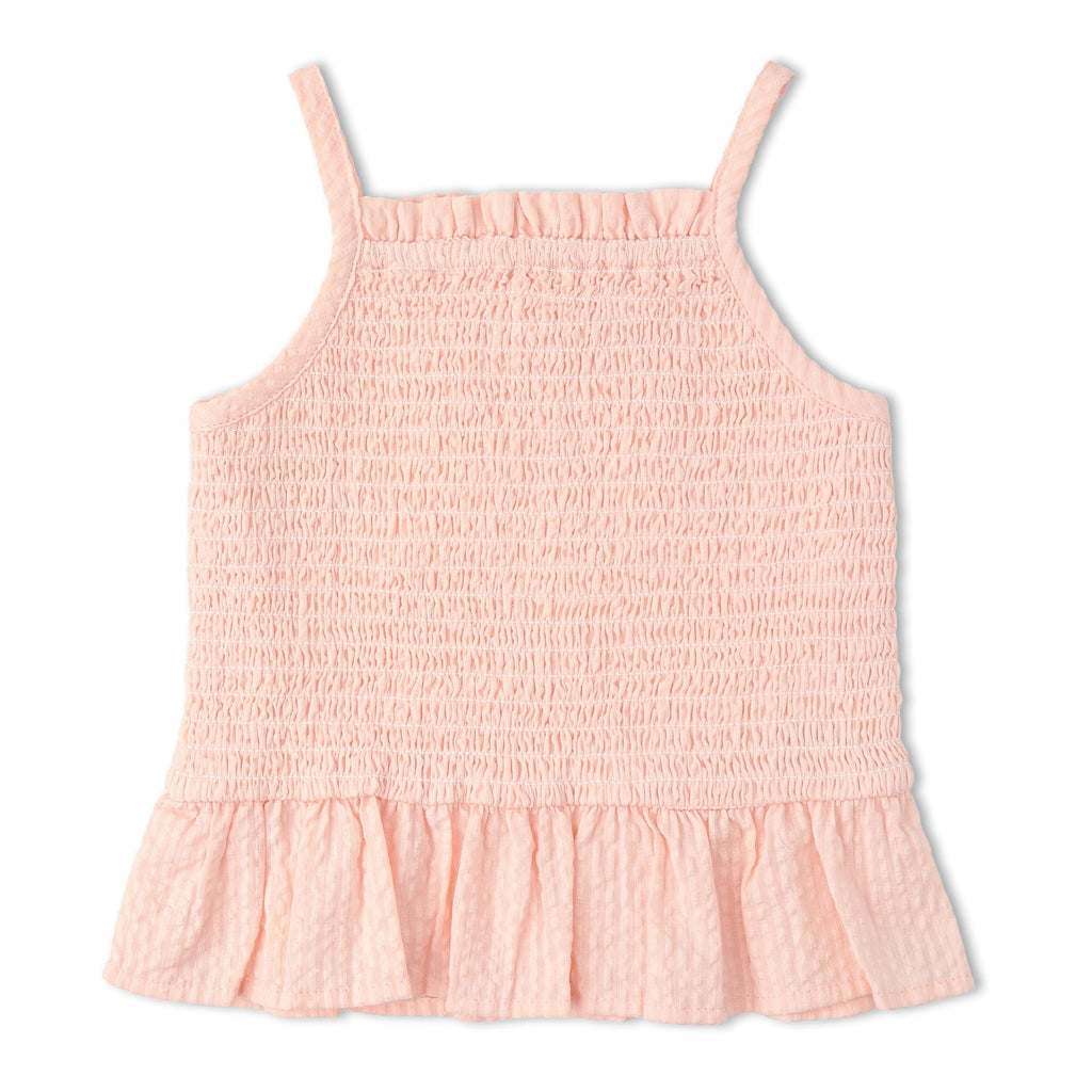 Organic Smocked Top And Bloomer Set (Blush)